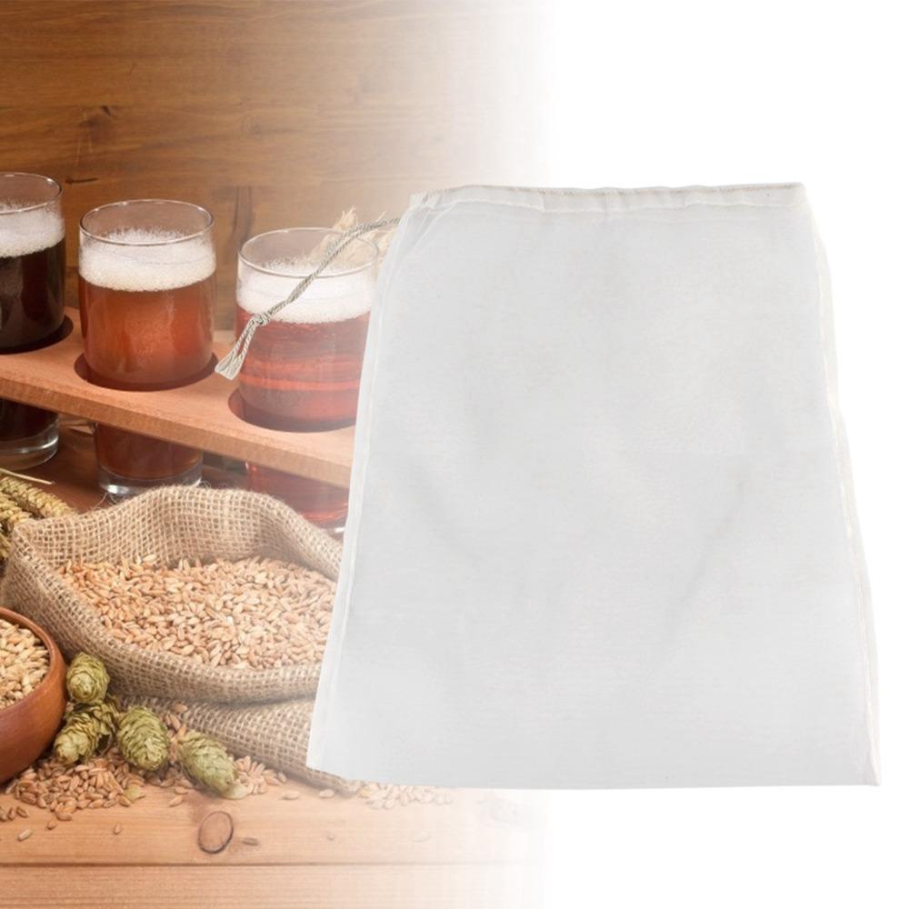 2pcs 100 Mesh Mesh Filter Bag Nylon Straining Bag Reusable Wine Filter Bag Cider Making