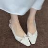 Square Toe Hollow-out Baotou Sandals Women's Summer New Summer Temperament Bow Back Empty Non-slip Low-heeled Shoes
