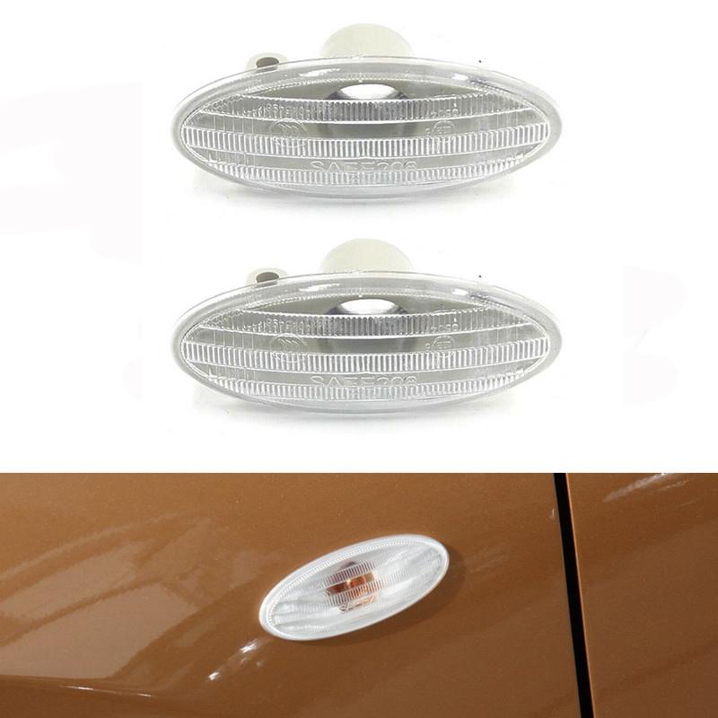 2pcs Car Side Turn Signal Lamp Fender Marker Lights Cover 26160-89900 For Nissan Cube Juke Leaf Note Micra X-TRAIL March
