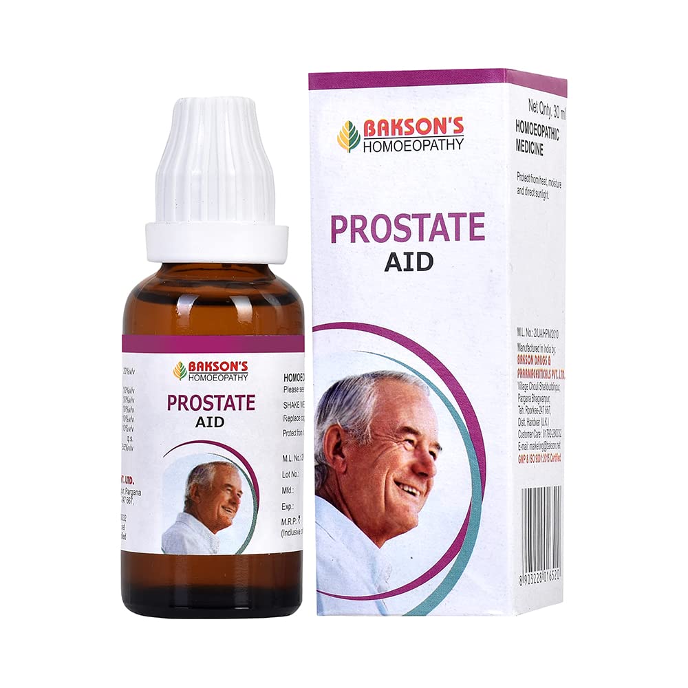 Bakson 's Homoeopathy Prostate Aid Drops 30 Ml Pack of 1 for Natural Prostate Health Support and Urinary Flow
