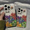 Colorful Sunflower Transparent Phone Case for iPhone Models 13 To 17 (Compatible with 15, 16, and Pro Max)