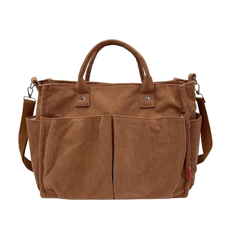 Casual simple shoulder tote bag messenger bag women's large-capacity corduroy women's new handbag