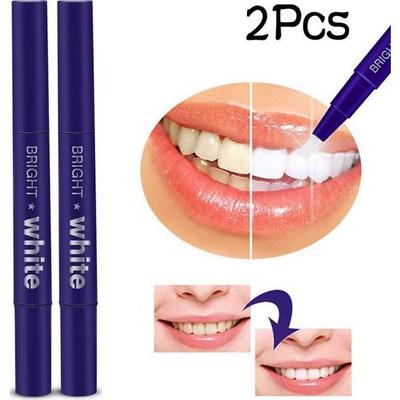 Teeth Whitening Pen - White - 2 Pieces - Removes Stains - Easy To Use - For Adults
