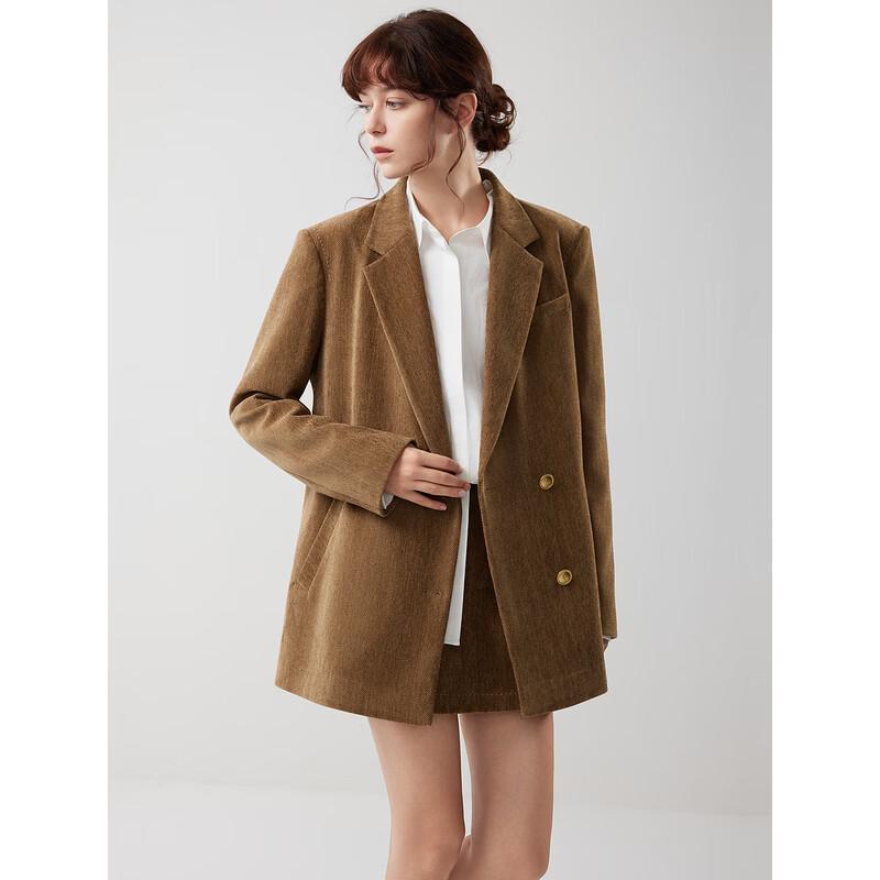 ELLE Women's Embroidered Corduroy Blazer