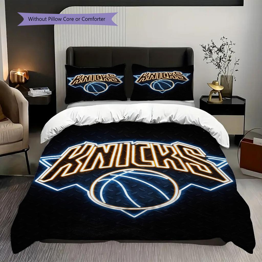 Set Tre Pezzi Spirito Dinamico del Basket New York Knicks(1 * copripiumino + 2 * federa, senza nucleo)Morbido e confortevole