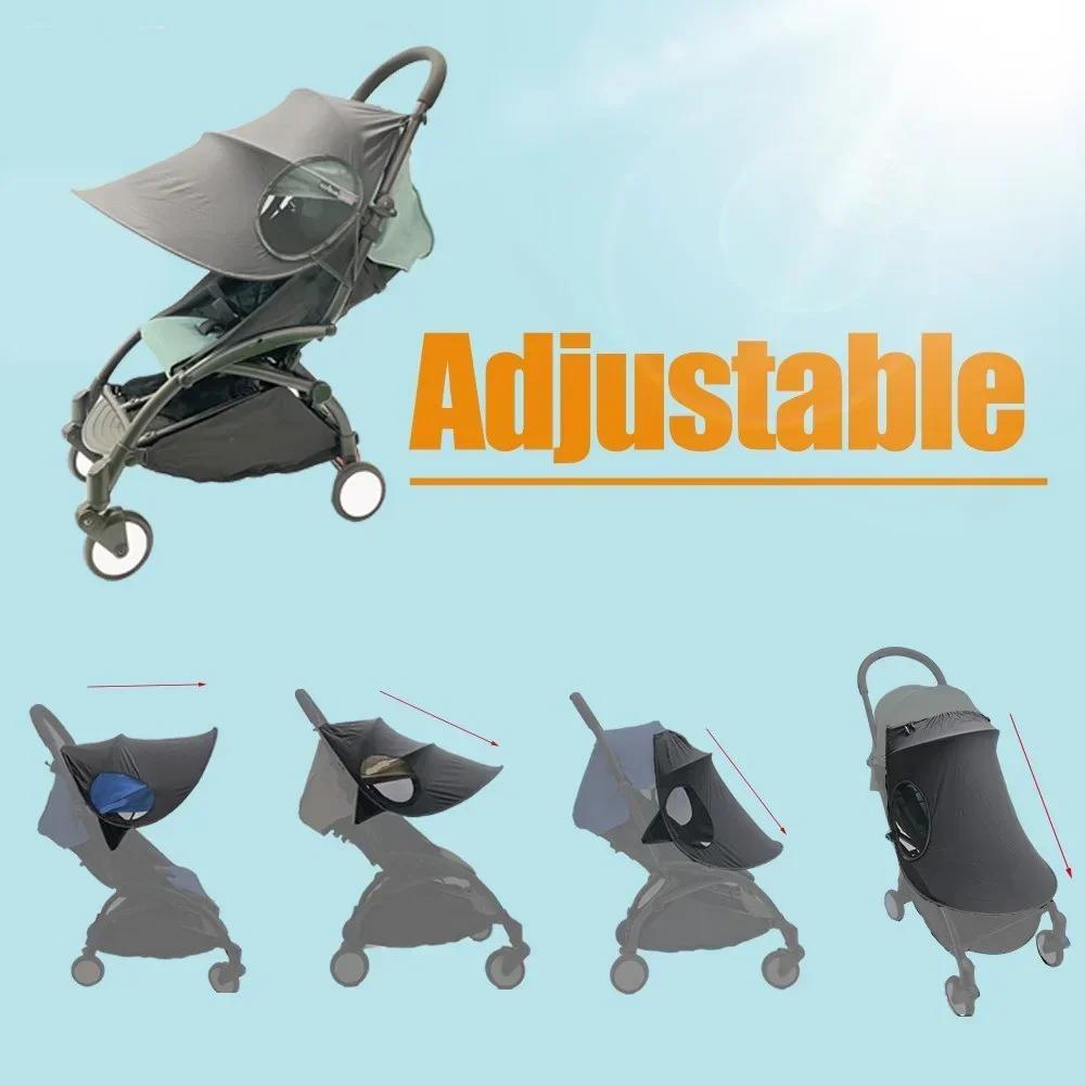 Stroller Sun Shade Black Universal Awning Sun Visor Canopy Cover Baby Windproof Umbrella Sunscreen Cover Stroller Accessories