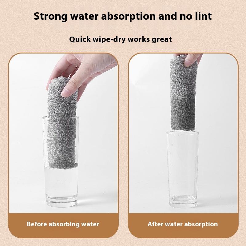 5Pcs Cleaning Cloth Fiber Thickened Dishcloths High Absorbent Scouring Kitchen Washing Dish Rags Household Wipe Towels