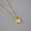 French Elegant Pearlescent White Enamel Vintage Rose Gold Coin Pendant Freshwater Pearl Short Necklace Clavicle Chain