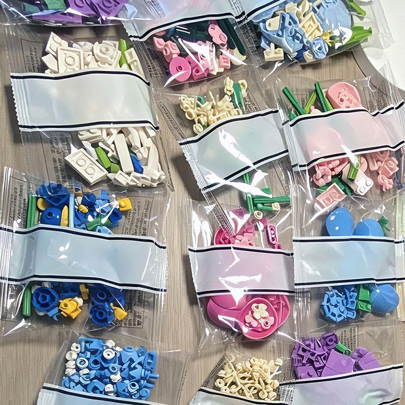 Creative 865Pcs Romantic Rose Flowers Bouquet Building Blocks DIY Peony Eternal Flower MOC Bricks Toys For Girls Valentine Gifts