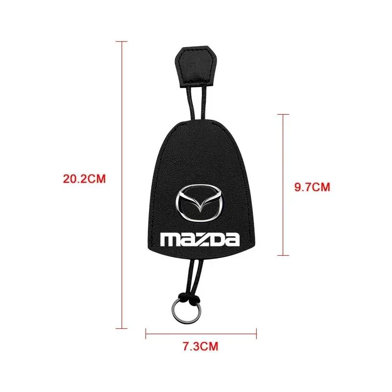 Husa Capac Cheie din Piele cu Logo Mașină Geantă Chei Auto Carcasă Breloc Accesorii Auto Pentru Mazda 3 6 CX-3 CX-5 CX-7 CX-9 CX3 CX5 CX7 CX9