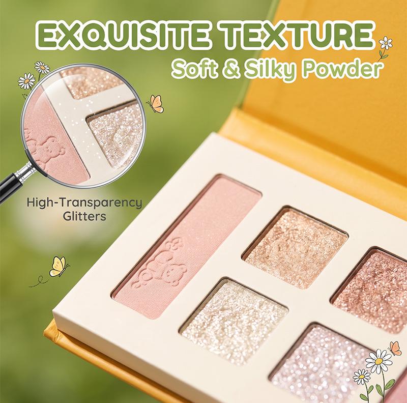 Bear Keke Multi-Use Face Palette – Hot-Selling Matte & Shimmer Eyeshadow, Highlighter, Everyday Versatile All-in-One Makeup.