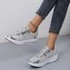 Shiny Casual Sneakers for Women Thick-soled Platform Shoes Fashionable Student Shoes