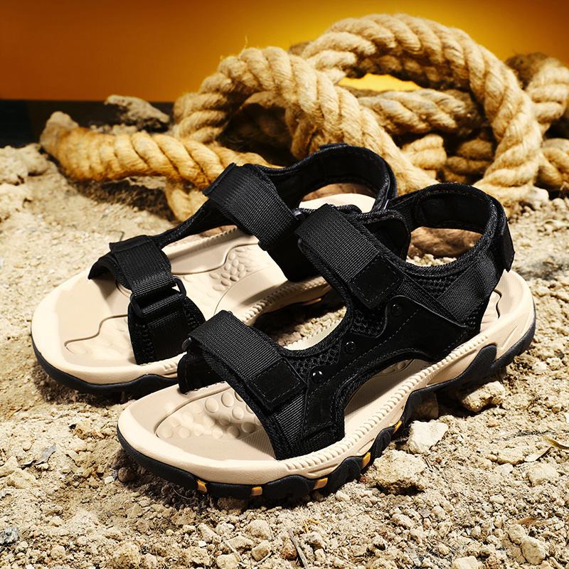39-47 Men's Sandals Lightweight Casual Leather Shoes Large Size Sandals Camel Sandals for Men