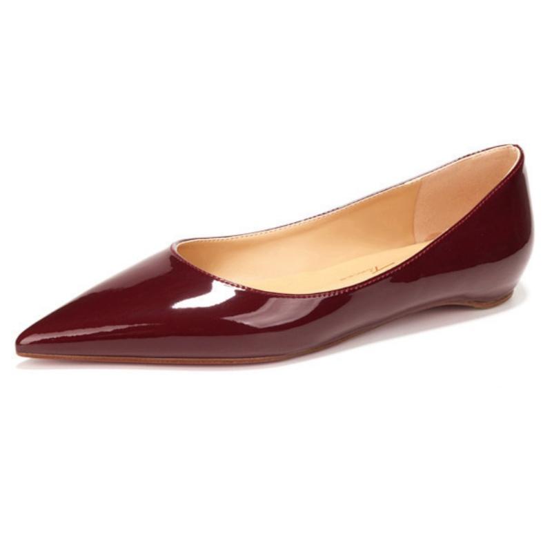 Fashion 2025 Summer Pointed Toe Flats Design Sensation Low Cut Increased Height Inner New Fashion Women Flat Shoes Painted Leather Shoes