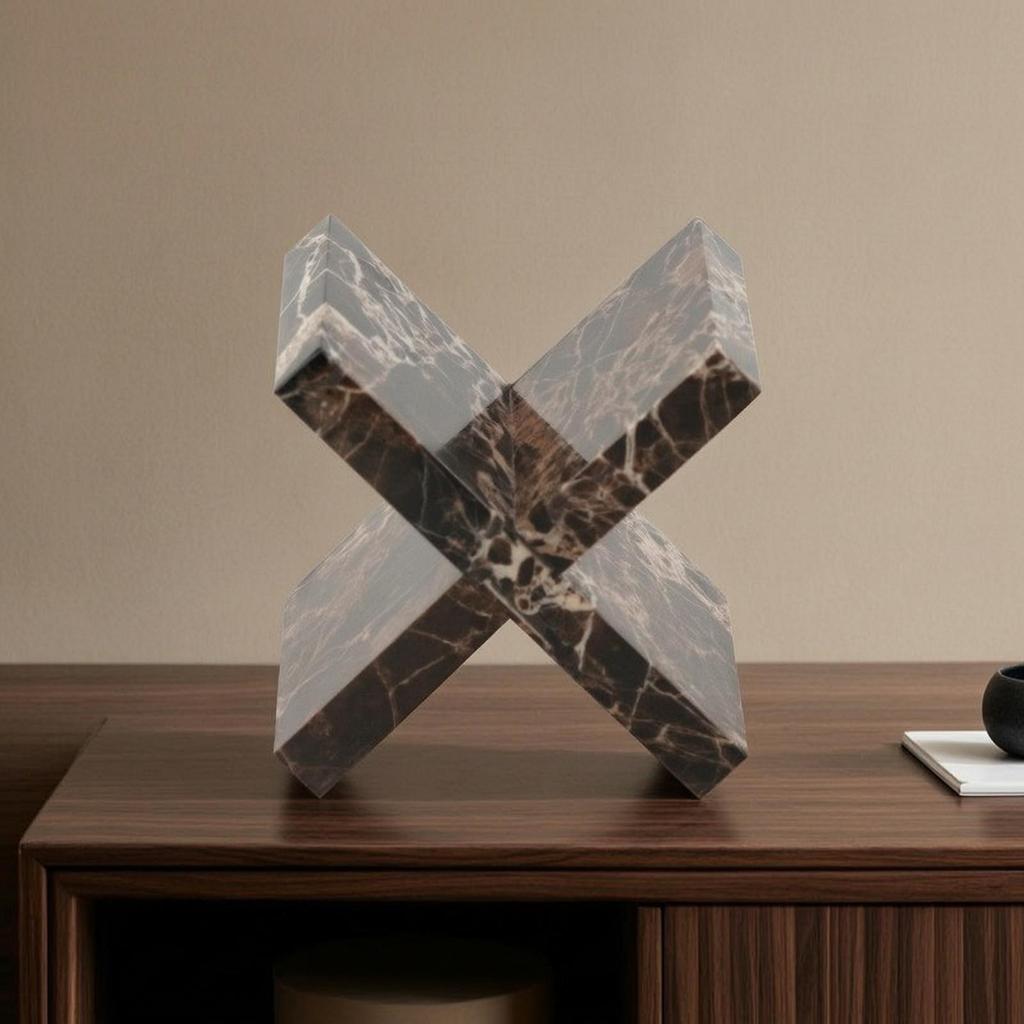 Geometric Sculpture Elegant Marble Small for Study, Interior Designers