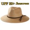 2025 New Straw Hat for Women Men UV Protection Natural Panama Hat Wide Brim Sun Hat Men Classic Fedora Beach Hat