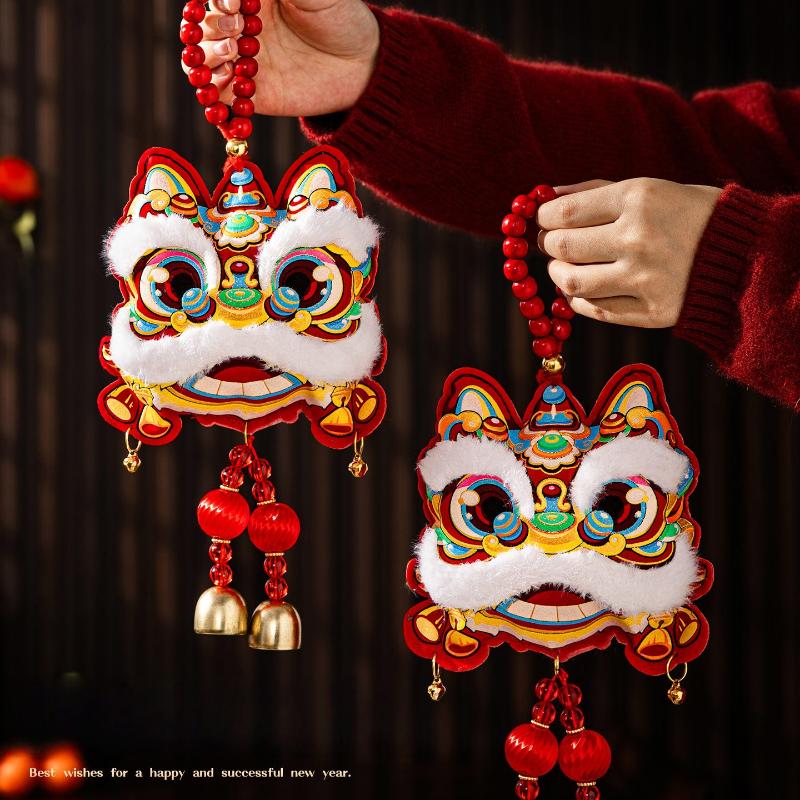 2026 Year of the Horse Lion Dance Door Pendant - DIY Chinese Spring Festival New Year Decor Ornament