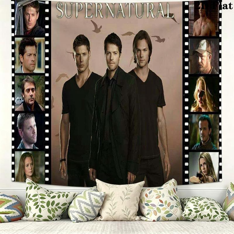 Supernatural Poster Wall Tapestry Aesthetic Wall Hanging Printed Fabric Blanket Decorative Tapestries for Bedroom Living Room Home Decor