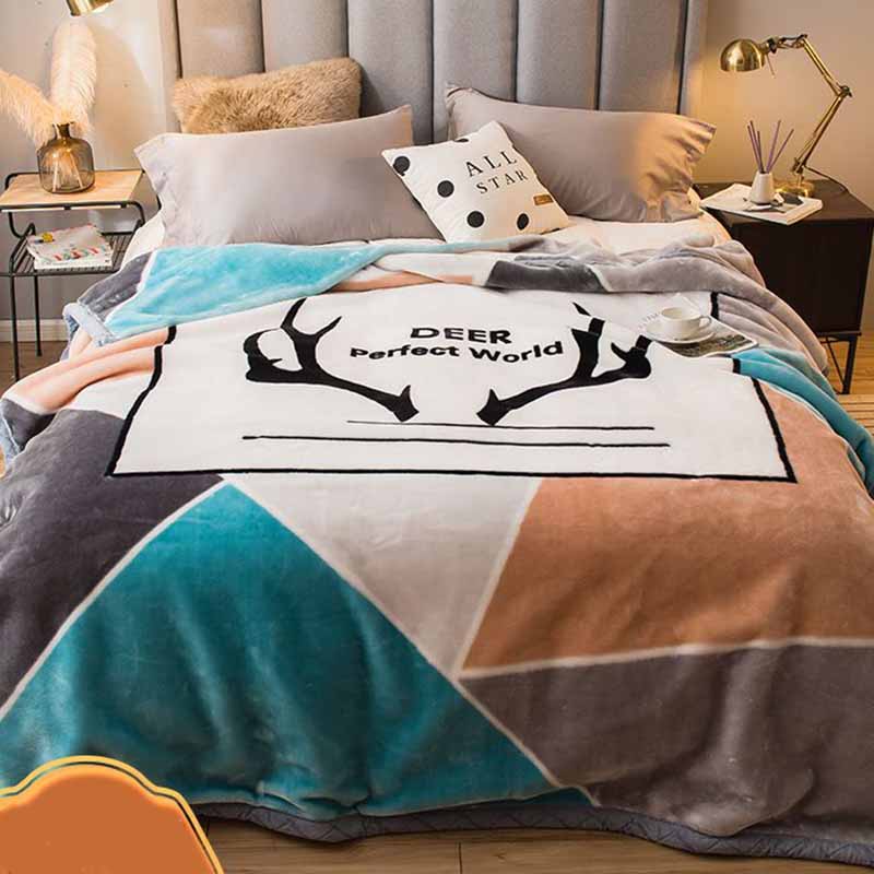 Winter Thick Double-layer Blanket Double Blanket for Keeping Warm Student Bed Sheets and Blankets