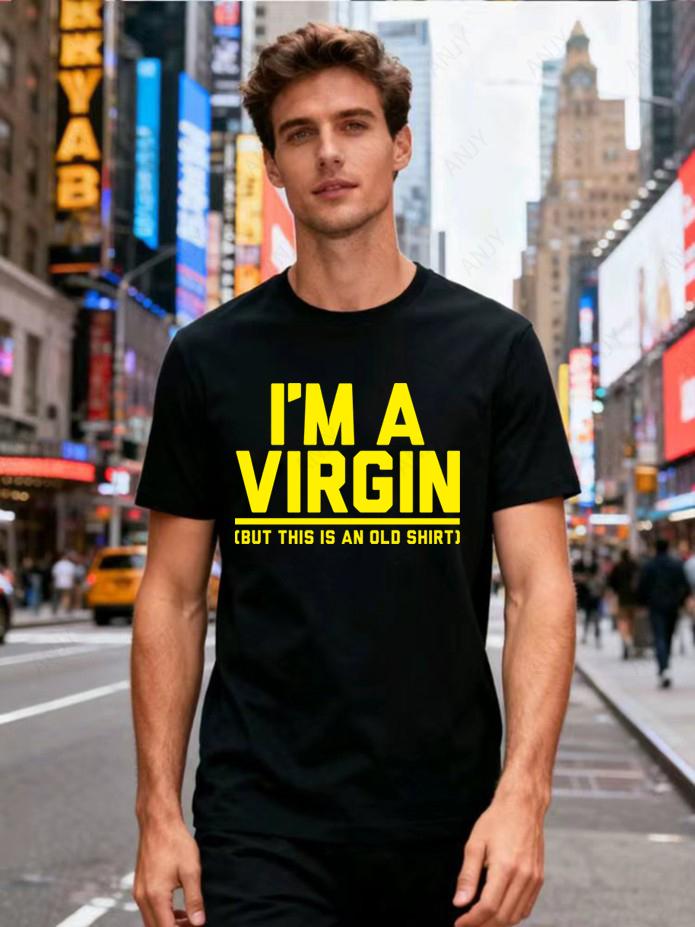 Same As The American TV Series  I'm A VIRGIN Fun Text Short Sleeved Funny Niche American Retro
