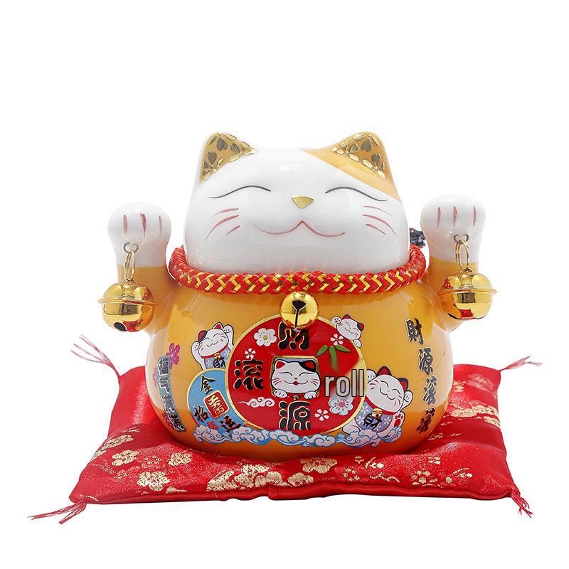 Creative Japanese Fortune Cat Ceramic Piggy Bank - Lucky Gift for Store Openings