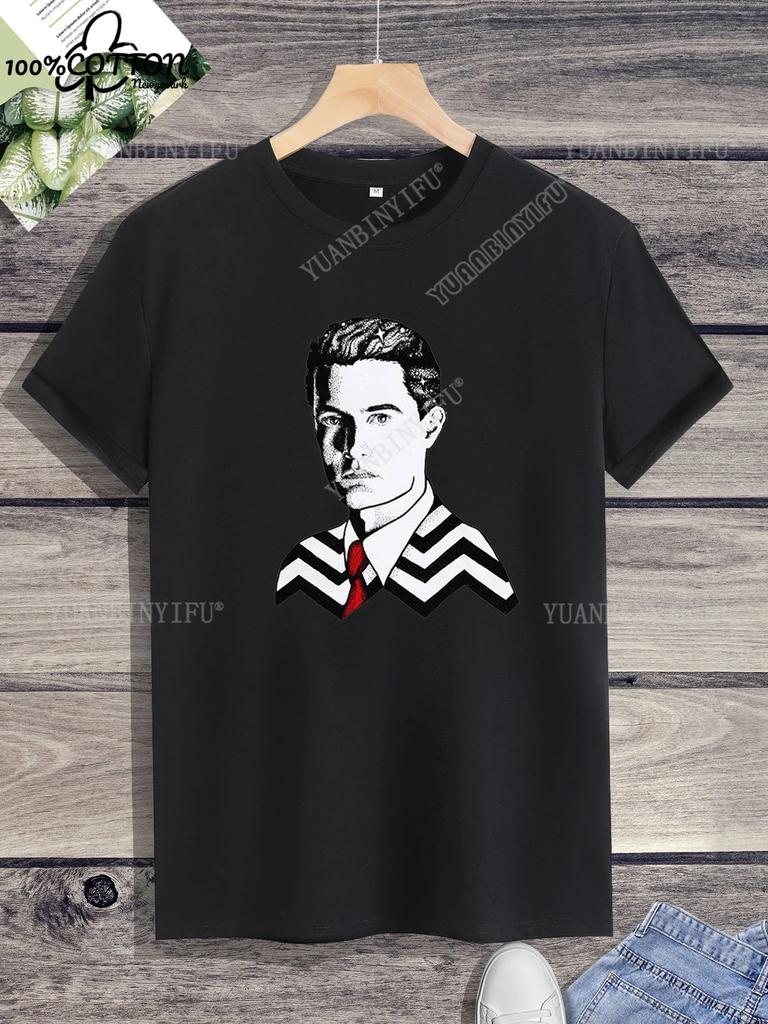 Classic Harajuku Twin Peaks Printed Unisex Cotton Shirt Loose T-shirt Top Short Sleeve O-neck Street Fashion Hot Product