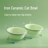 Ceramic Double Cat & Dog Bowl for Food and Water - Protects Cervical Vertebrae
