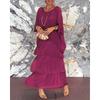 Women's Fashion Summer Spring Solid Color Print 2/1 Sleeve O-Neck Casual Dresses