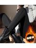 Women's Plus Size Black Velvet Slimming Leggings - Spring/Autumn Thick Elastic Warm Pants