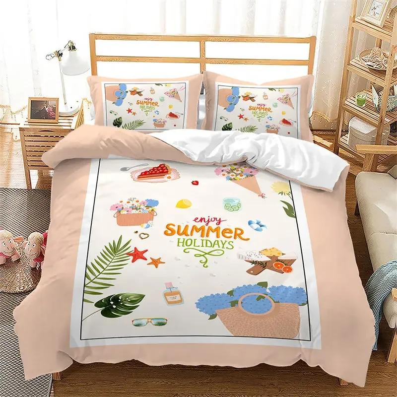 

Seaside Surfboard Duvet Cover Summer Beach Ocean Sunshine Starfish Print Bedding Set Hawaiian Holiday Style Surfing Quilt Cover EU Single(135x200cm)