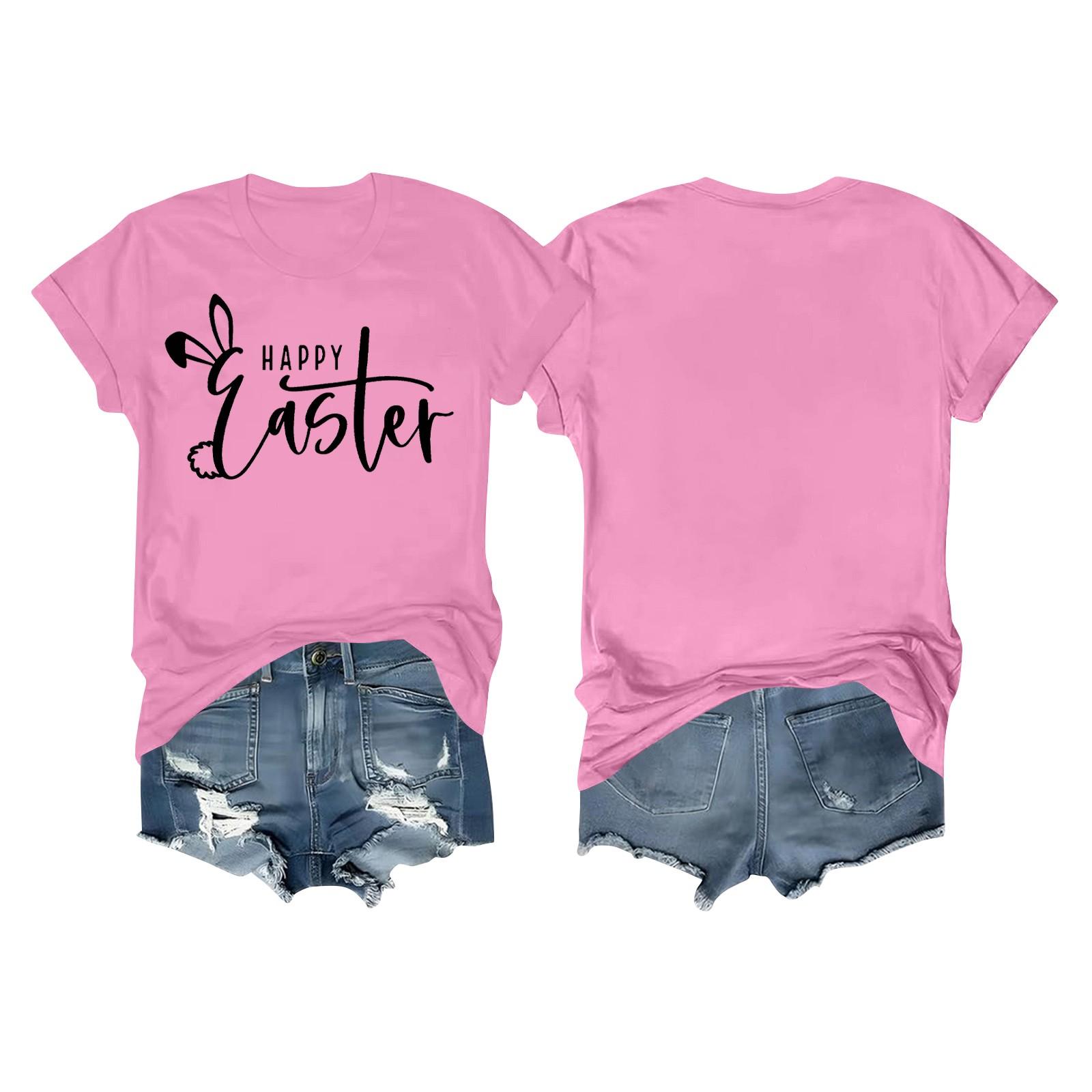 

Женские повседневные праздничные принтованные короткие рукава пасхальные короткие рукава с круглым вырезом ретро короткие рукава летние повседневные топы XL