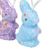 6Pcs Easter Foam Bunny Decorations Colorful Glitter Bunny And Egg Shapes Simple Hanging Wall Art for Party Spring Crafts Kindergarten And Home Decor
