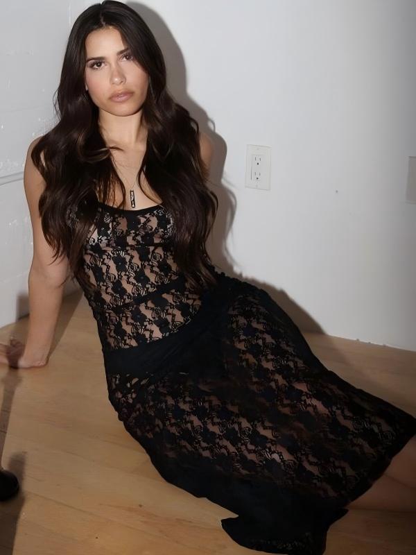 Women's 2026 High-End Temperament Lace Skirt Set - Flirty, See-Through Two-Piece Ensemble