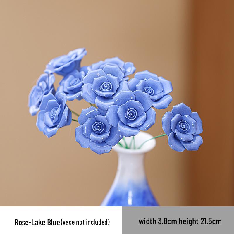 Traditional Jingdezhen Peony Ceramic Vase - Eternal Flower Simulation Decoration