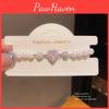 Elegant Heartshaped Artificial Pearl Bracelet With Zirconia For Women Gift Giving