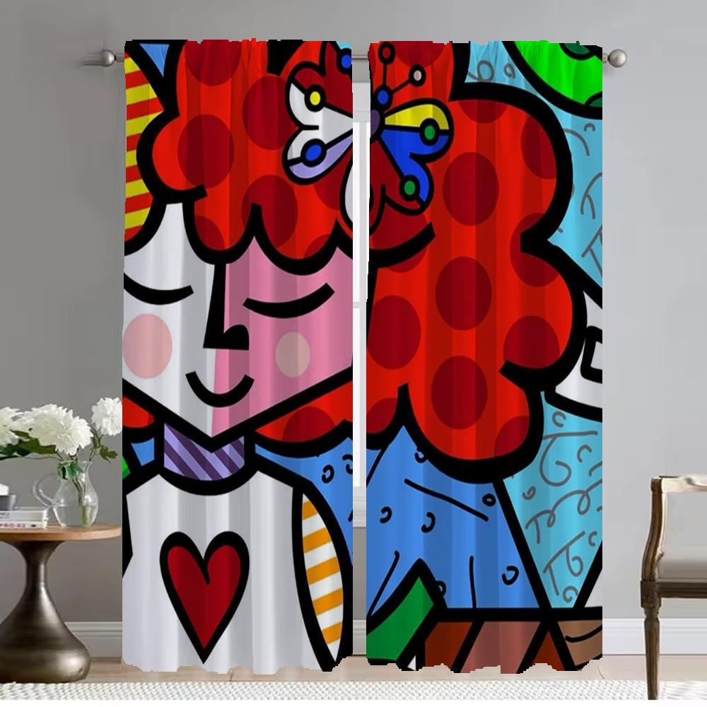 

Modern Living Room Curtains for Camera Britto Shades Kitchen Curtains 2 Pieces Partition Halloween Decoration Window Curtain W50xH70cmx2pcs-CL