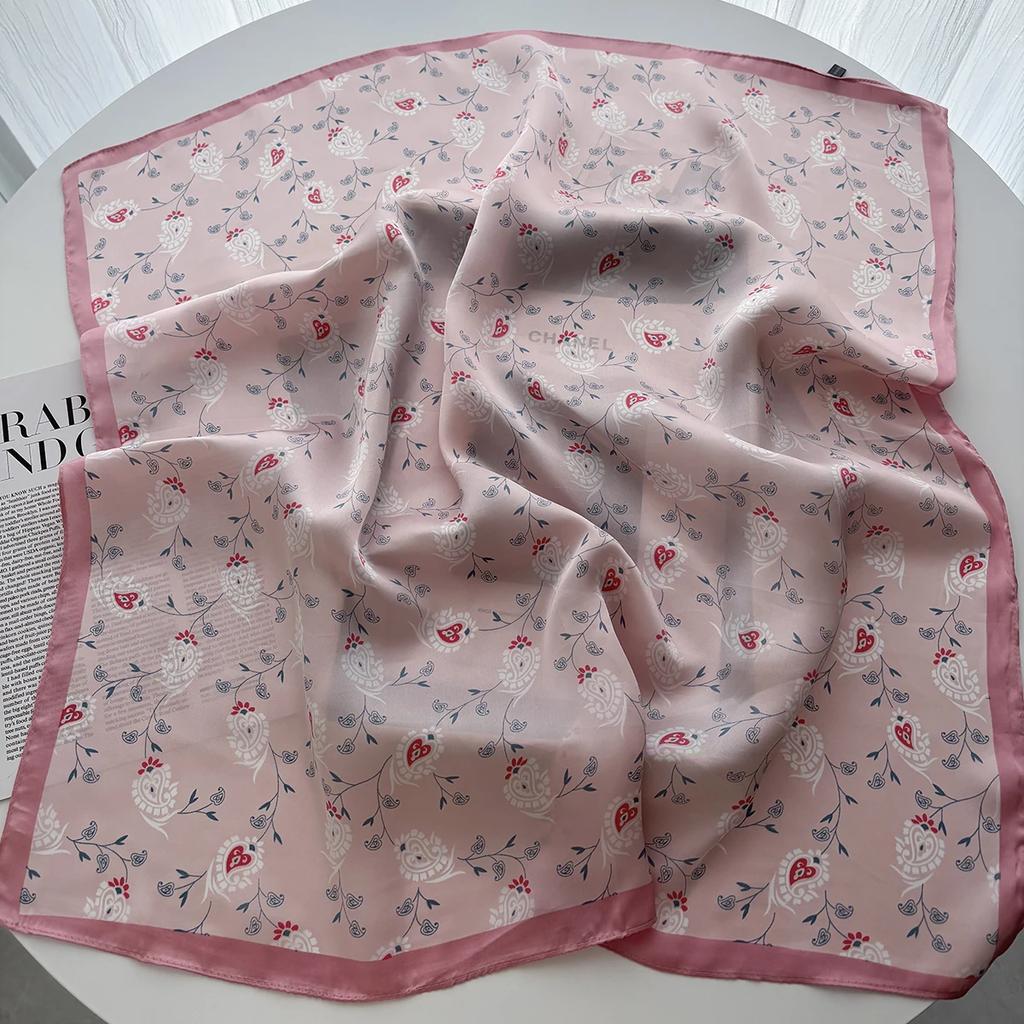 Luxury Print Shawl Square Scarf for Women Hijab Fashion Wraps Neckerchief Female Hair Bands Ribbon Headband Bandana