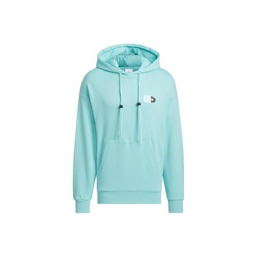 adidas Originals letter print loose-fit pullover hoodie, unisex, mint green M мятный зеленый