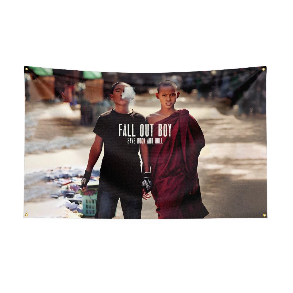 Ffall Out Boy Flag Rock Music Band Banner   Hd Printing Tapestry Exhibition Music Band Fans Garage Decor