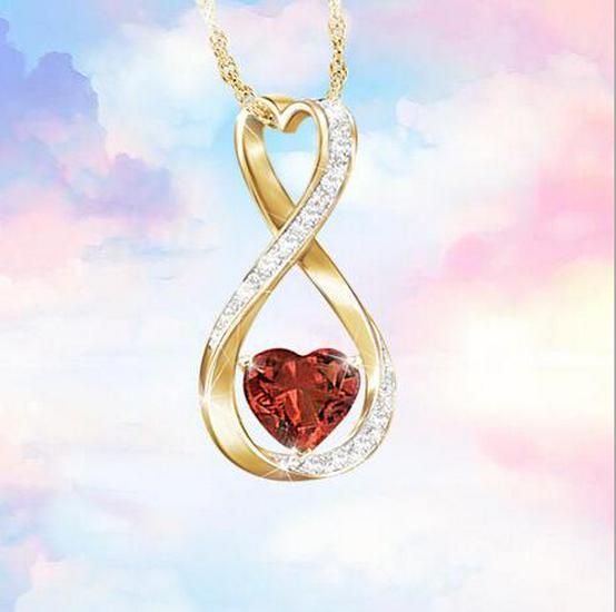 Sparkling Rhinestone Crystal Heart-Shaped Necklace