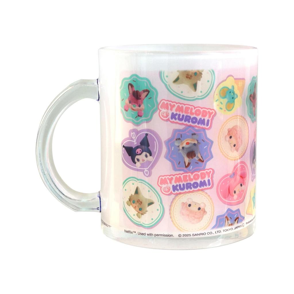 Melody Netflix Series My Melody Kuromi Glass Made in Product Number 319136 "My & Kuromi" & Mug, Approx. 320ml, Japan,