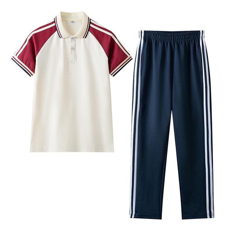 Light Blue Short-Sleeve School Uniform Set for Middle/Junior/High School Students