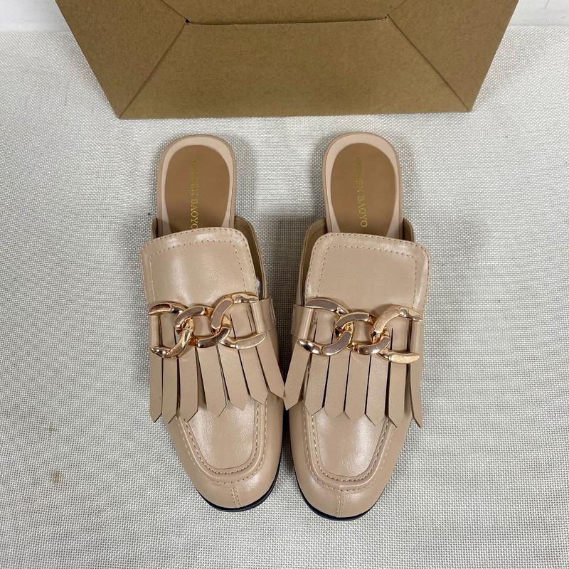 Damskor Modekedja Damer Sommarmules Fritid Slip-on Utomhusbruk Kvinnliga Tofflor Fyrkantig Klack Tofs Damtofflor