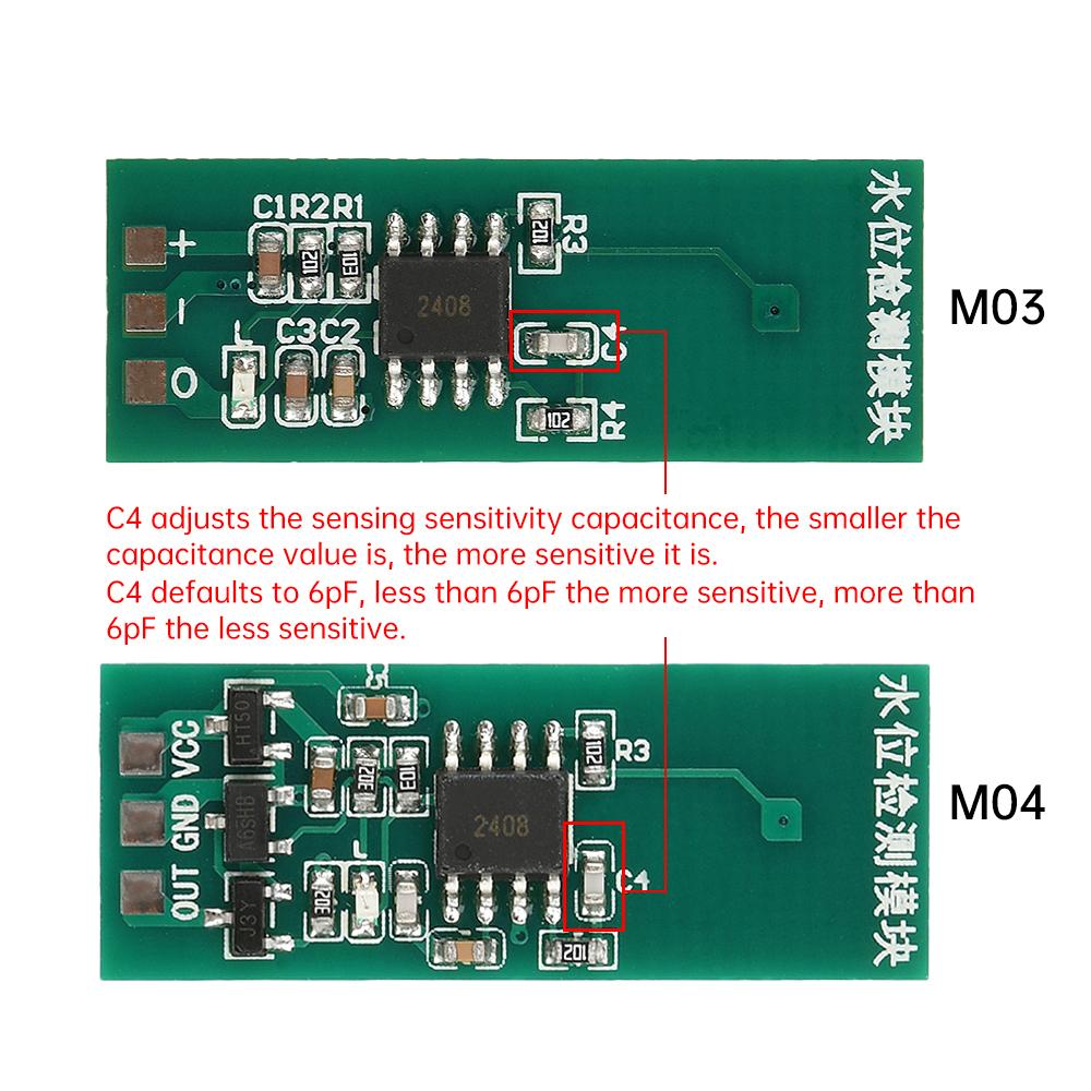 M03 M04 Non-Contact Liquid Level Touch Switch Liquid Sensor Water Level Detection Module Sensor Green DC 3.3-5V DC 3.3-26V