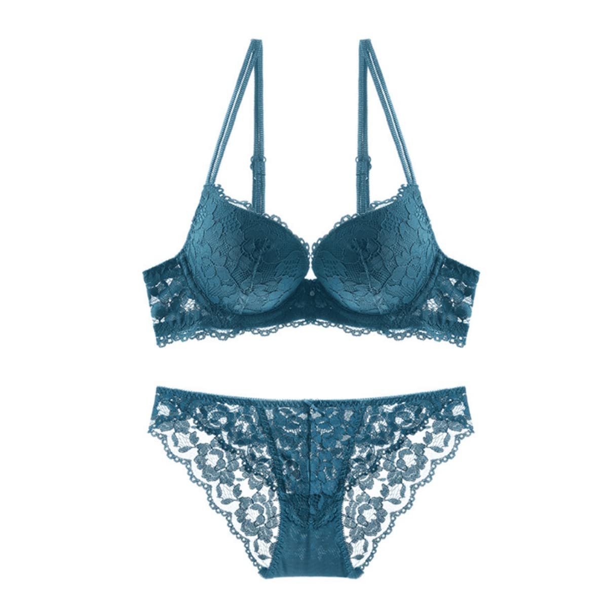 

Karim Underwire Bra and Panty Beautiful Breast Cute and Green XL Women s Set, Enhancement, Underwear, Sexy, All-Lace, Cleavage-Enhancing, Sheer,