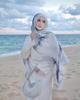 Ethnic Style Satin Polyester Shawl With Warmth Sun Shade For Women