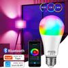 Tuya Smart Light Bulb E27 | 16 Million Color RGB | Alexa/Google Dual Ecology | APP+Voice Dimming | Bedroom Party Dual Scene