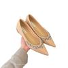 French rhinestone pointed head shallow mouth single shoes invisible 2025 temperament pointed small foot temperament spring not tired French