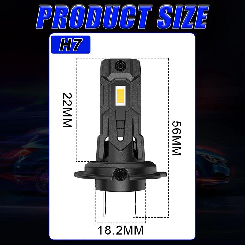 2Pcs 1500W Turbo H7 LED Headlight Bulbs CANBUS Lights 1200000LM Mini Lamp 1:1 9084 CSP Wireless Car LED Plug and Play 6000K 12V