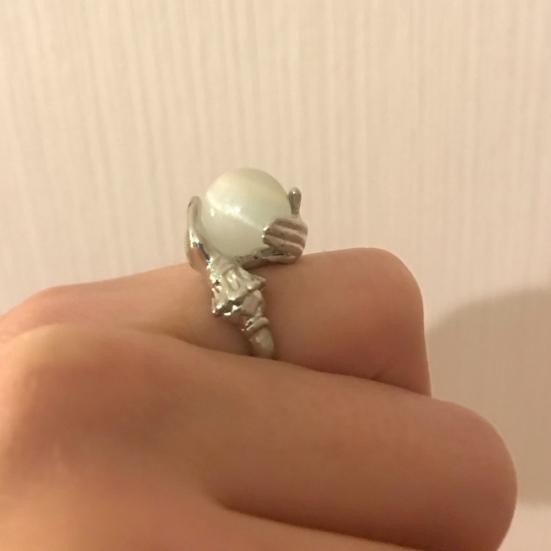 Yousheng Fascia da Dito Stile Occidentale Personalità Geometrica Galvanica Gemme Artificiali Intarsiate Decorare Accessorio Anello Portafortuna da Tenere in Mano Vintage
